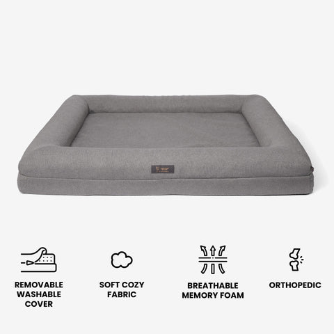 Memory Foam Orthopedic Dog Bed - Large/Gray