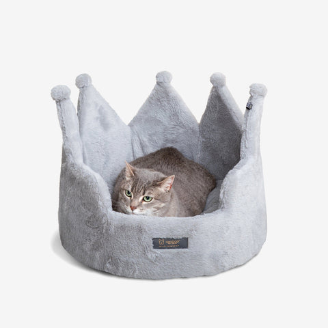 Crown Dog & Cat Bed Cloud Prive Collection - Royal Gray
