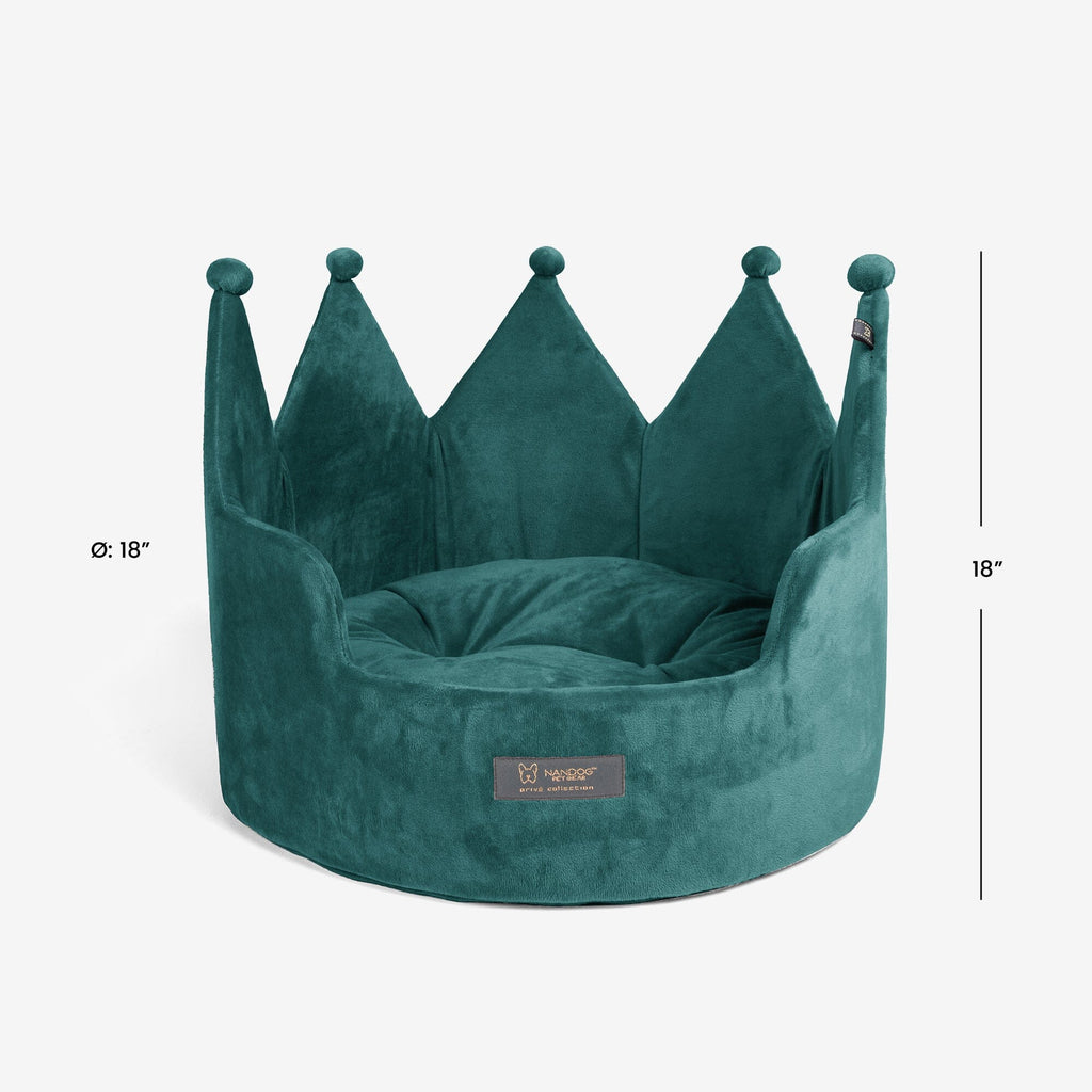Crown Dog & Cat Bed Cloud Prive Collection - Royal Green