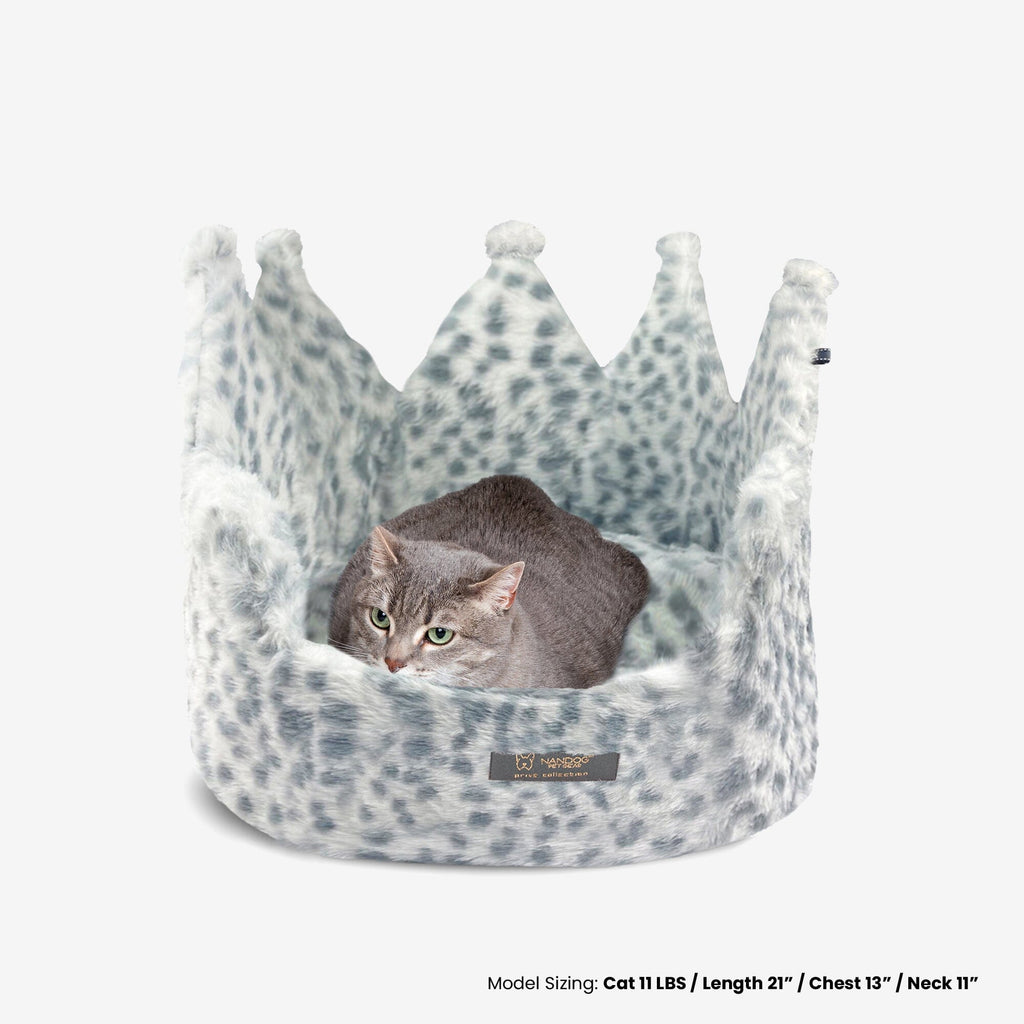 Crown Dog & Cat Bed Cloud Prive Collection - Snow Leopard