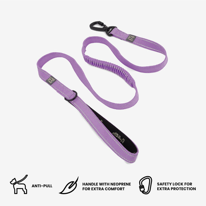 Anti-Push Sport Dog Leash with Neoprene Handle - Lilac