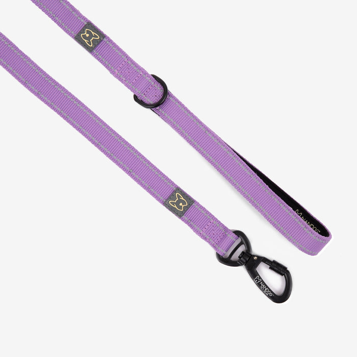 Anti-Push Sport Dog Leash with Neoprene Handle - Lilac