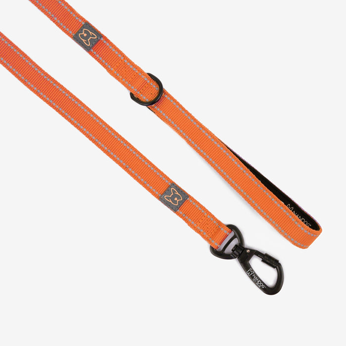 Anti-Push Sport Dog Leash with Neoprene Handle - Orange