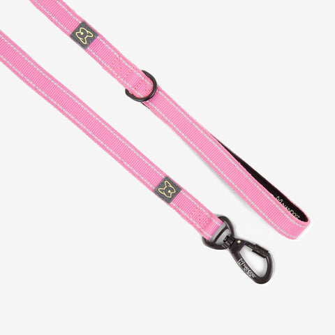 Anti-Push Sport Dog Leash with Neoprene Handle - Pink