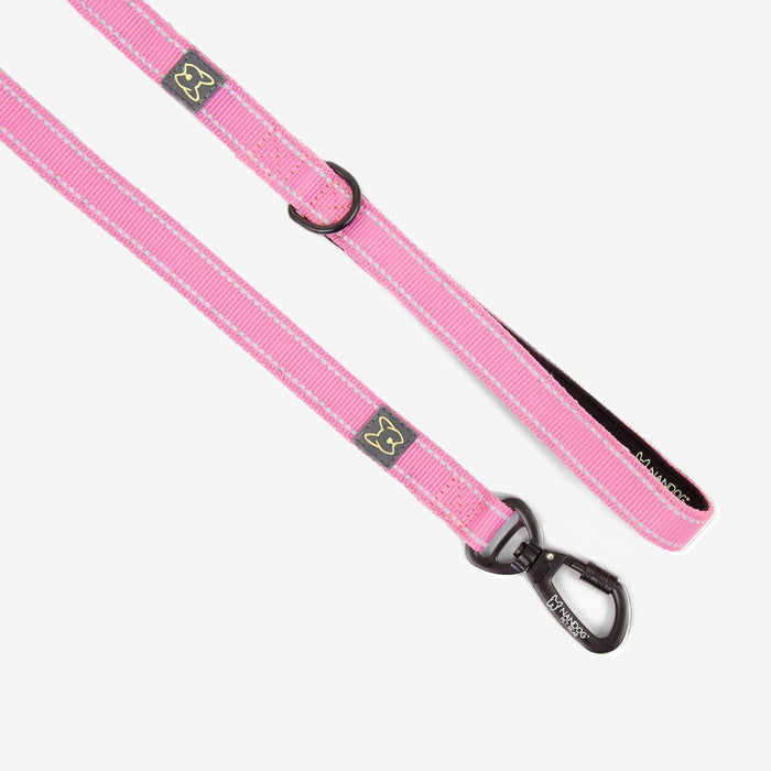 Anti-Push Sport Dog Leash with Neoprene Handle - Pink