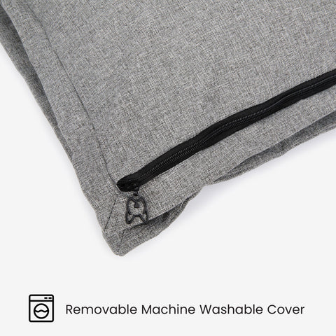 Grey Large Linen Pillow Dog Bed