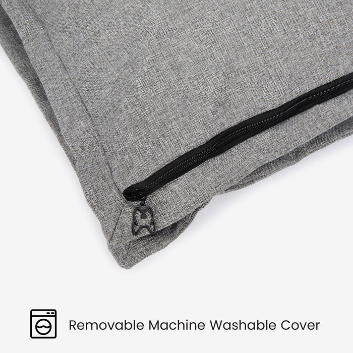 Grey Large Linen Pillow Dog Bed