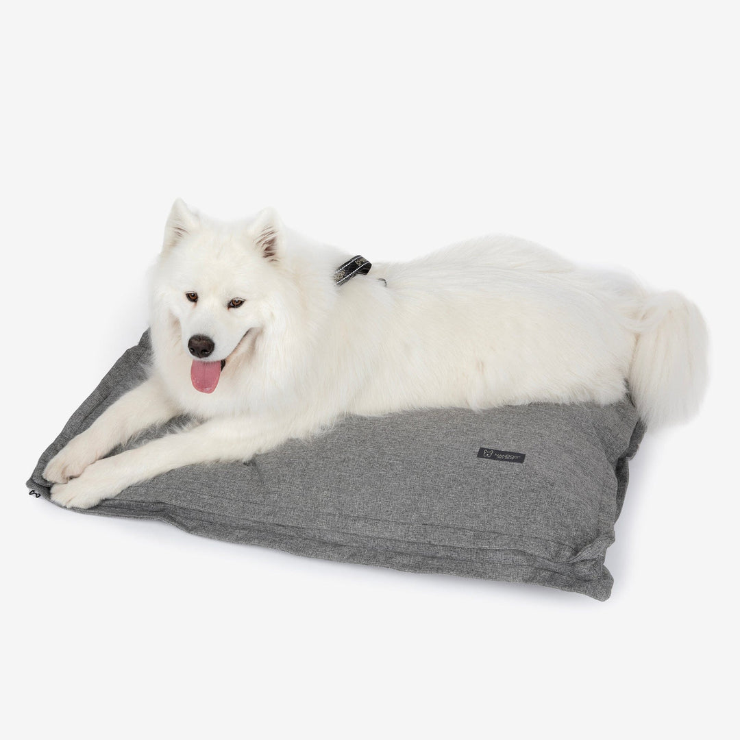Grey Large Linen Pillow Dog Bed