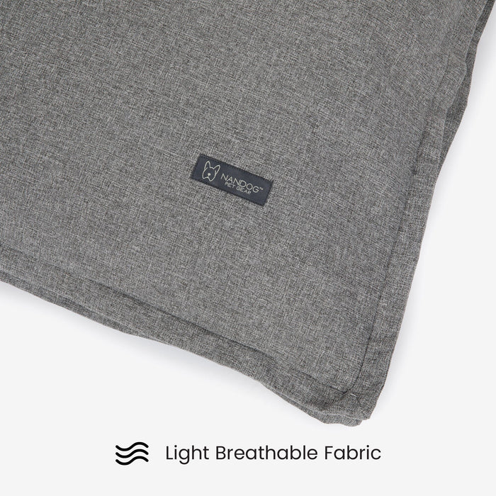 Grey Large Linen Pillow Dog Bed