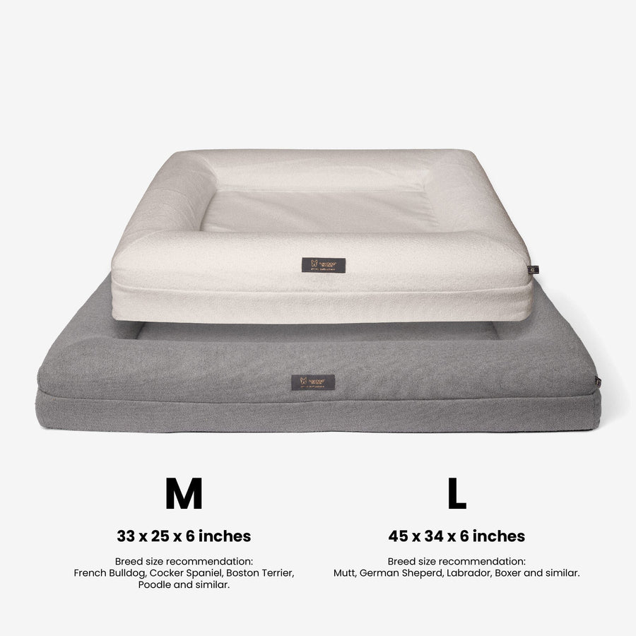 Nandog White Memory Foam Dog Bed M Orthopedic Comfort for Joint Support Nandog Pet Gear