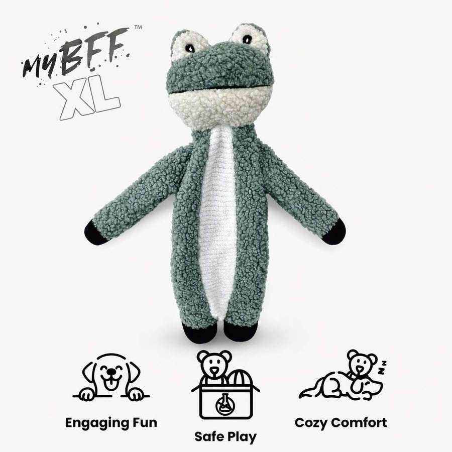 My BFF XL Croaks The Frog – Jumbo Plush Dog Toy for Snuggles