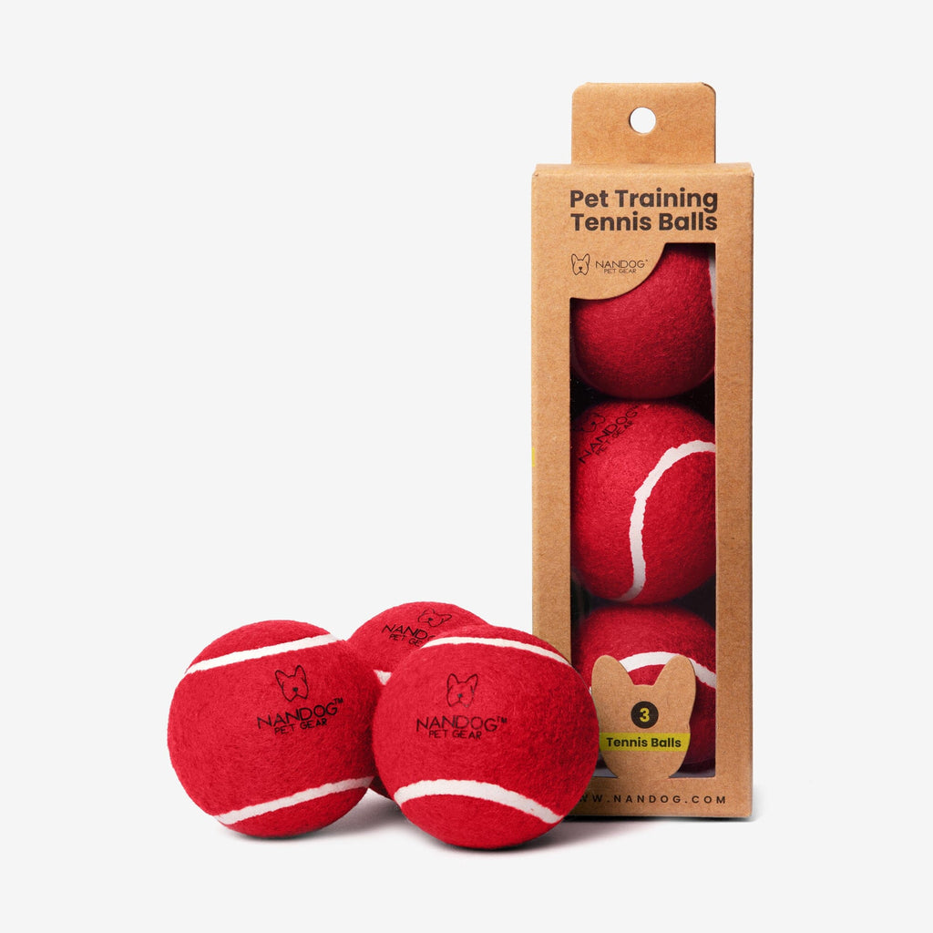 Nandog Dog Tennis Training Balls Set - Red