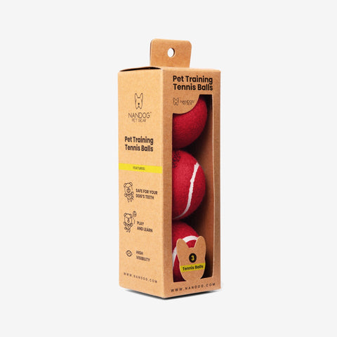 Nandog Dog Tennis Training Balls Set - Red