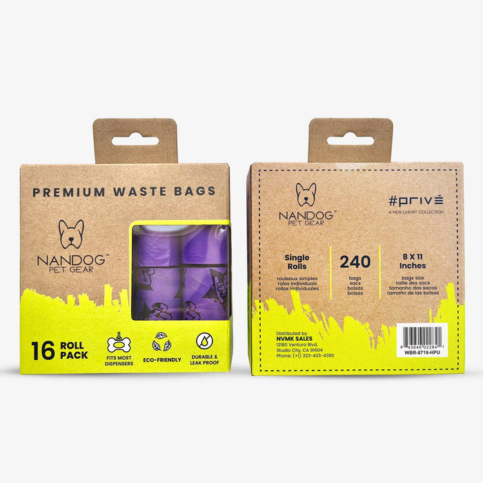 Poop Bags | 16 Rolls | Purple