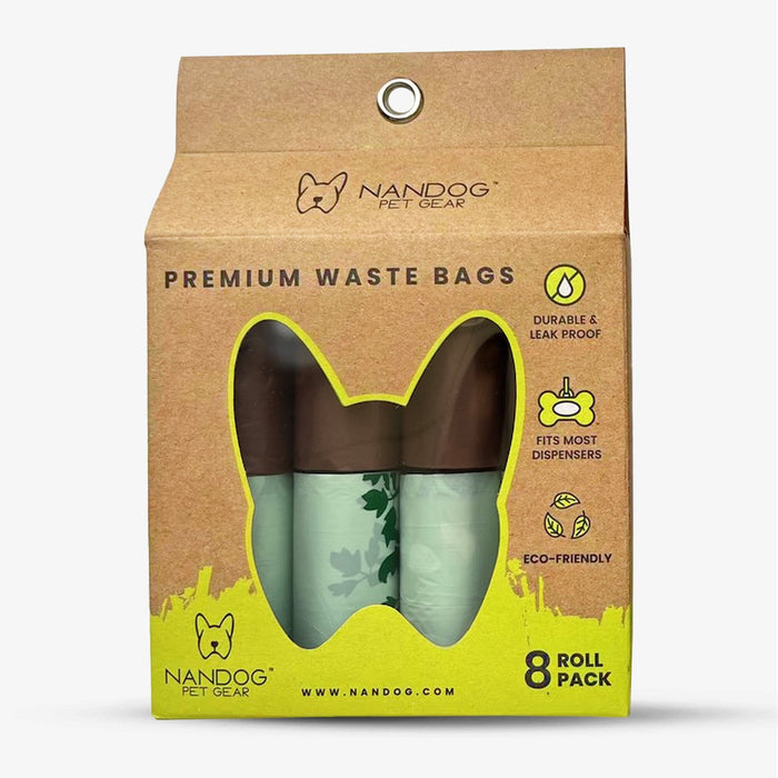 Poop Bags | 8 Rolls | Green Leaves