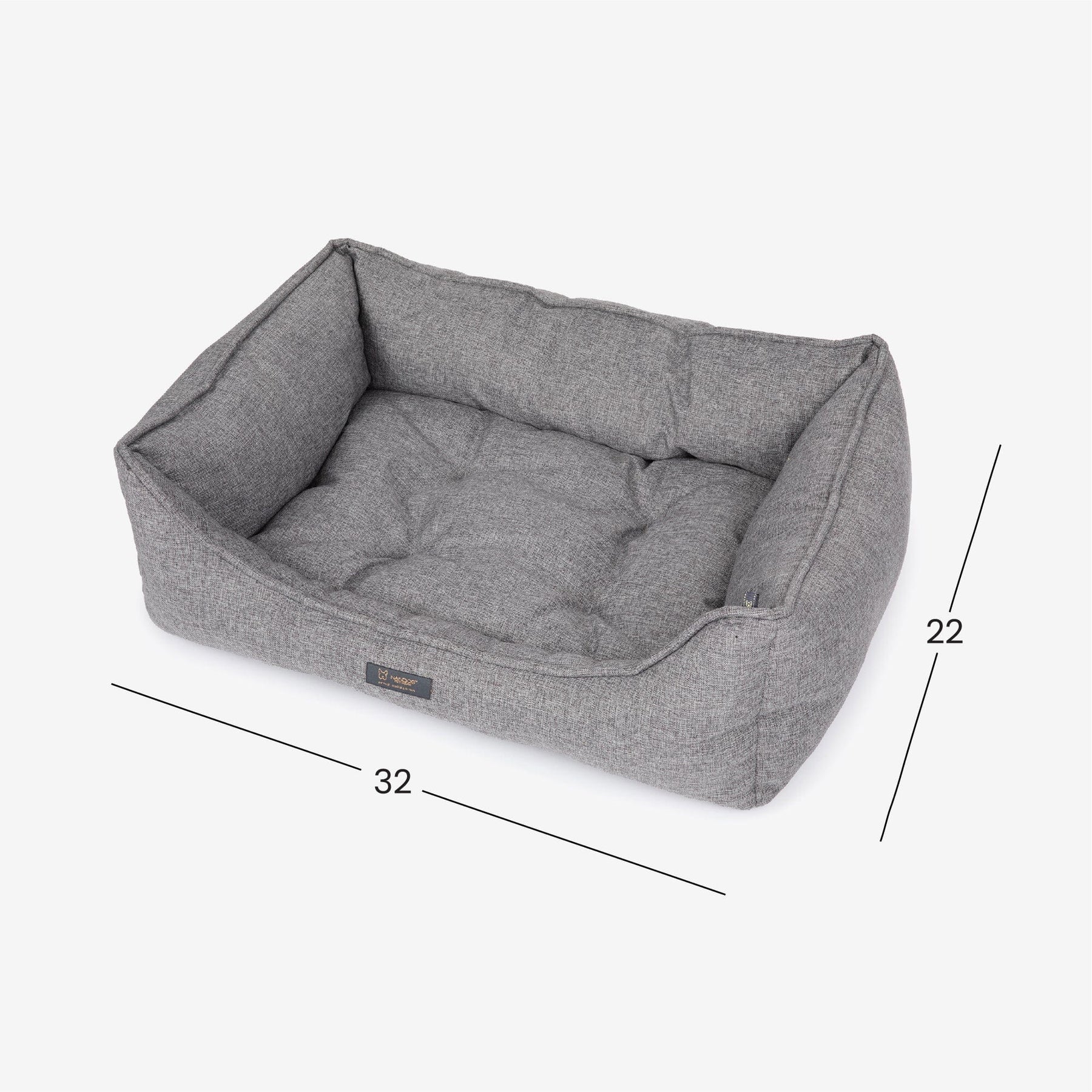Poplin Large Reversible Dog Bed Gray Nandog Pet Gear™
