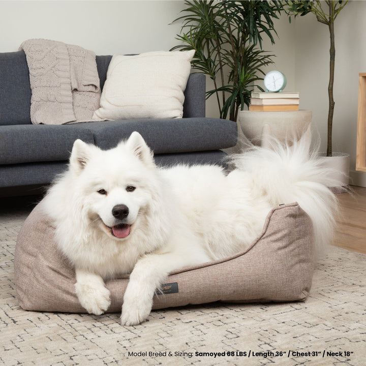 Poplin Large Reversible Dog Bed Tan