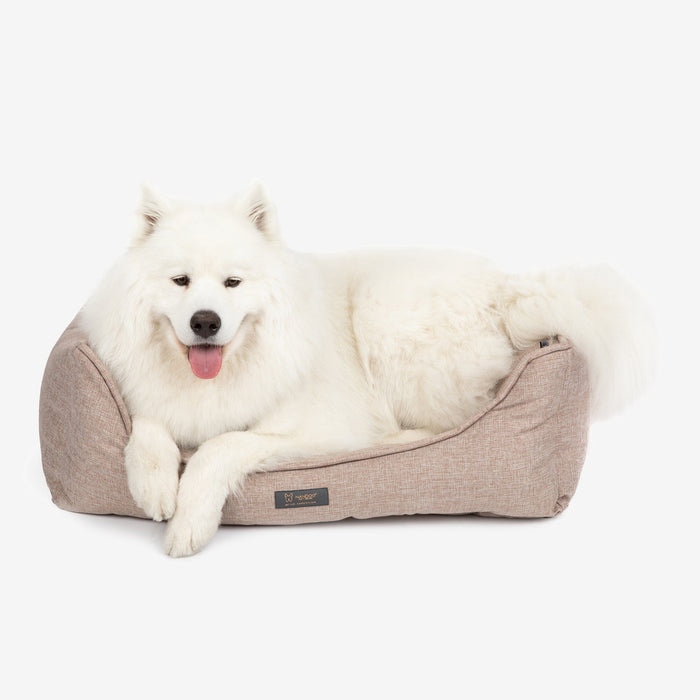 Poplin Large Reversible Dog Bed Tan