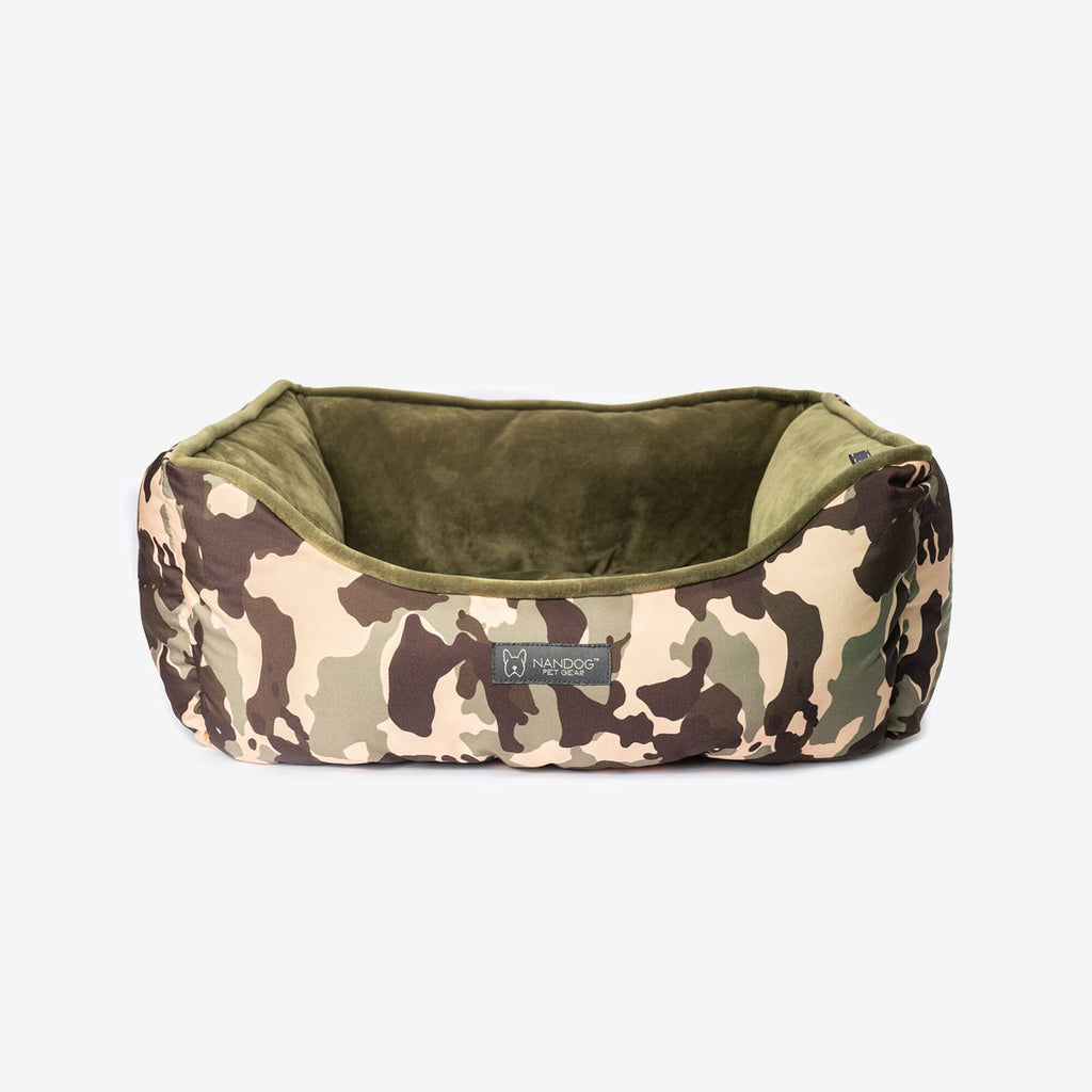 Reversible Camouflage Dog & Cat Bed - Green