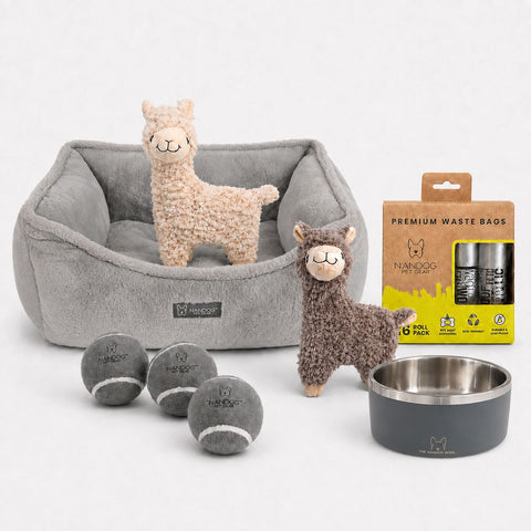 The NANDOG Super Cloud Dog Bed Bundle - Pearl River Gray