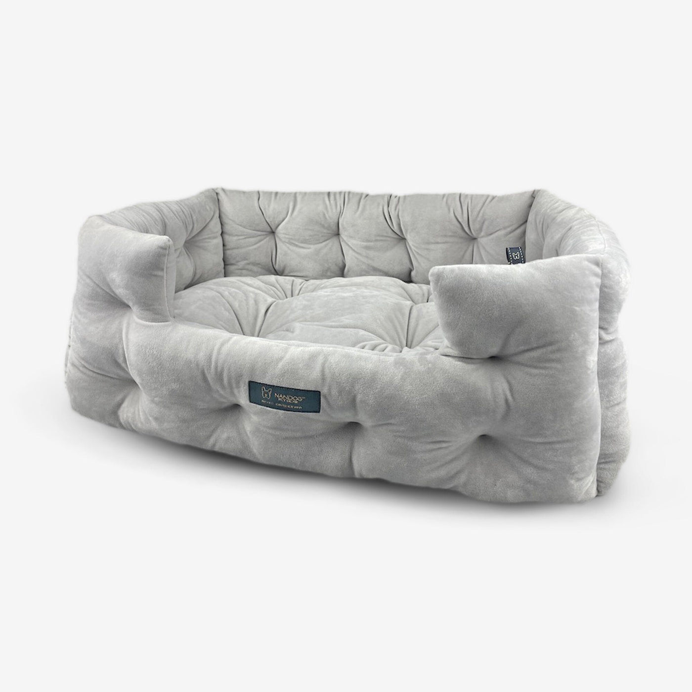 Tufted Royalty Dog & Cat Bed - Light Grey