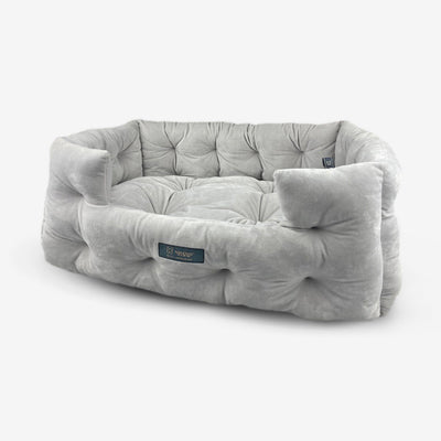 Tufted Royalty Dog & Cat Bed - Light Grey