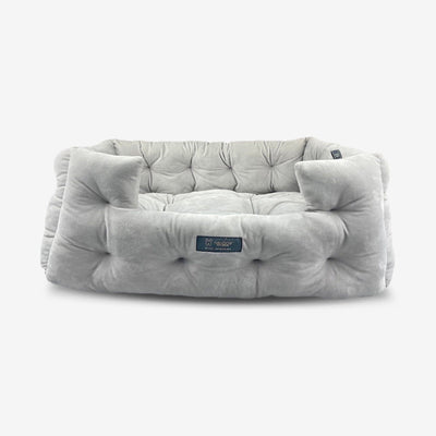 Tufted Royalty Dog & Cat Bed - Light Grey