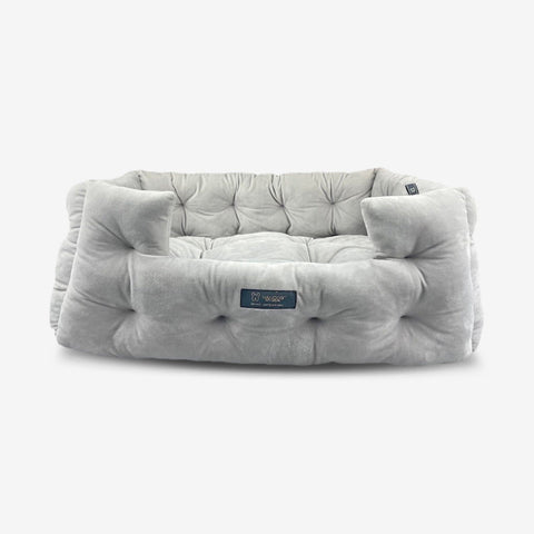 Tufted Royalty Dog & Cat Bed - Light Grey