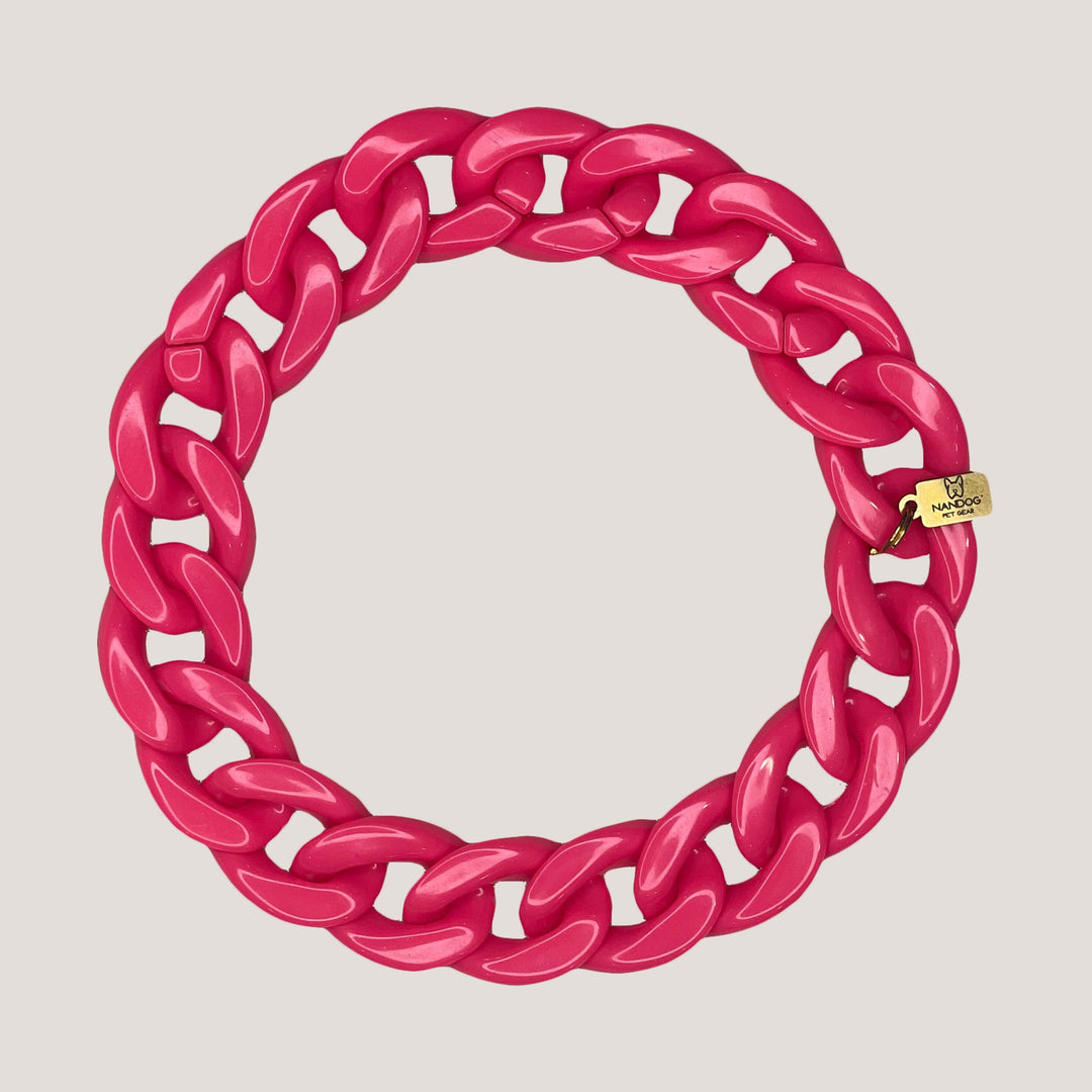 Chain Link Collar (Hot Pink)