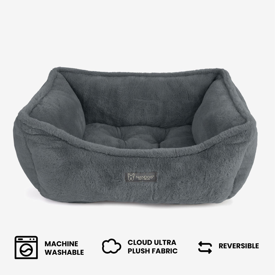 Cloud Reversible Dog & Cat Bed - Dark Grey