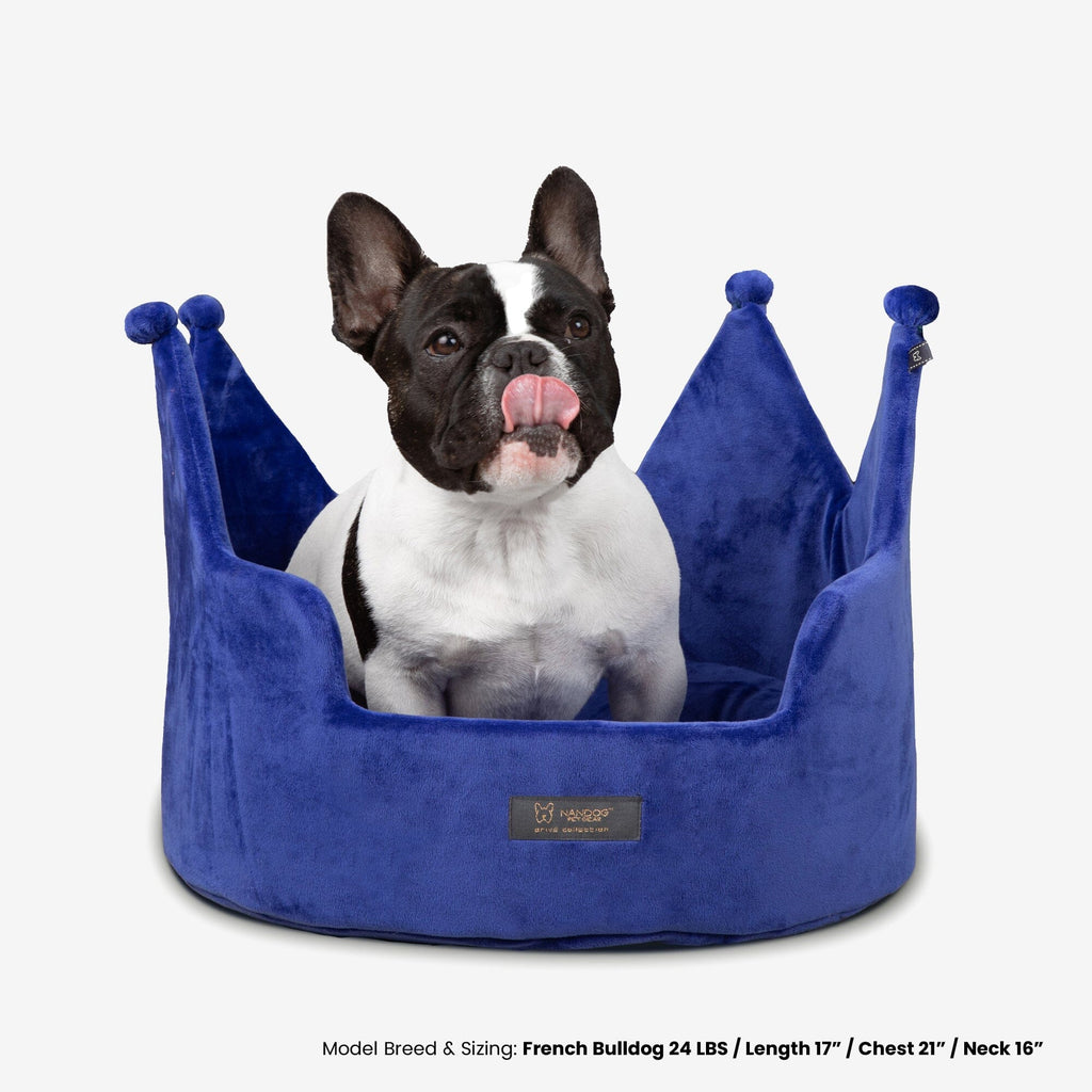 Crown Dog & Cat Bed Cloud Prive Collection - Royal Blue