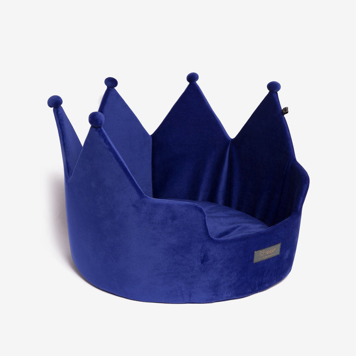 Crown Dog & Cat Bed Cloud Prive Collection - Royal Blue