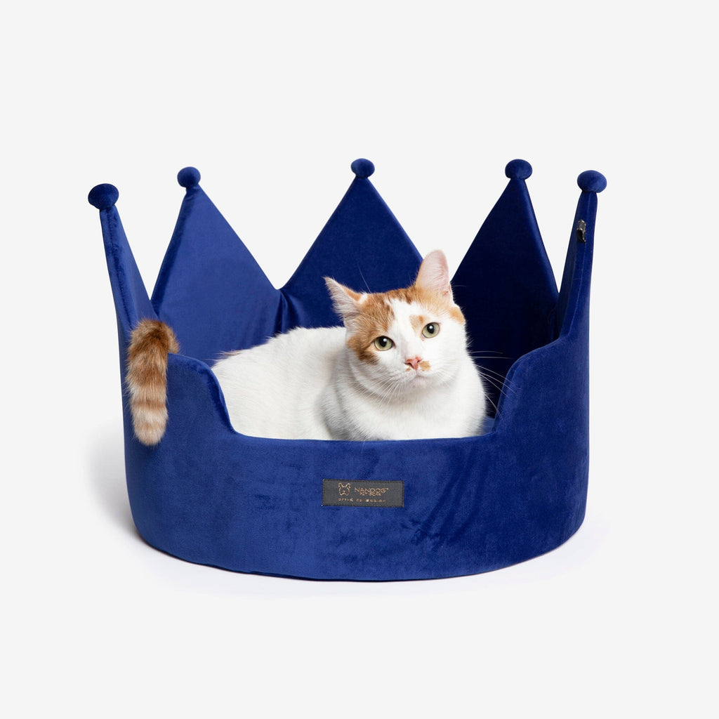 Crown Dog & Cat Bed Cloud Prive Collection - Royal Blue