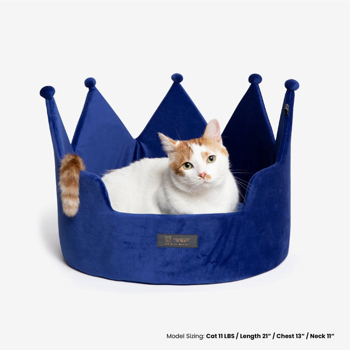 Crown Dog & Cat Bed Cloud Prive Collection - Royal Blue