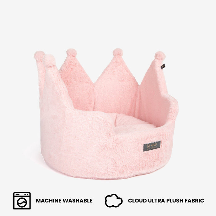Crown Dog & Cat Bed Cloud Prive Collection - Royal Blush Pink