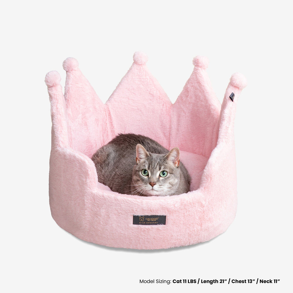 Crown Dog & Cat Bed Cloud Prive Collection - Royal Blush Pink