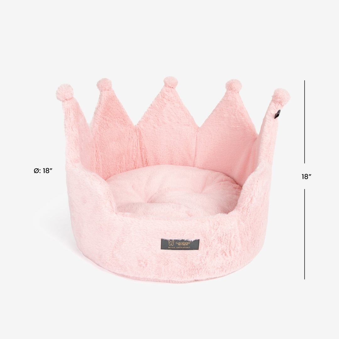 Crown Dog & Cat Bed Cloud Prive Collection - Royal Blush Pink