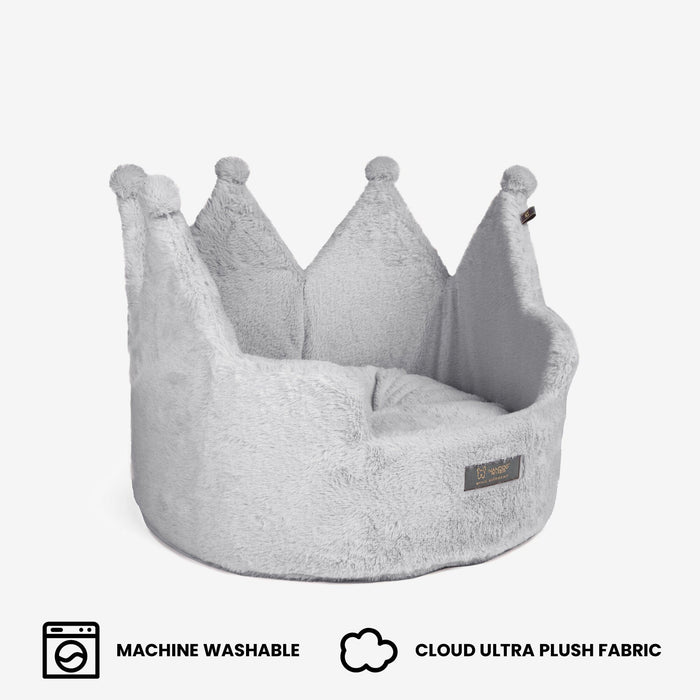 Crown Dog & Cat Bed Cloud Prive Collection - Royal Gray