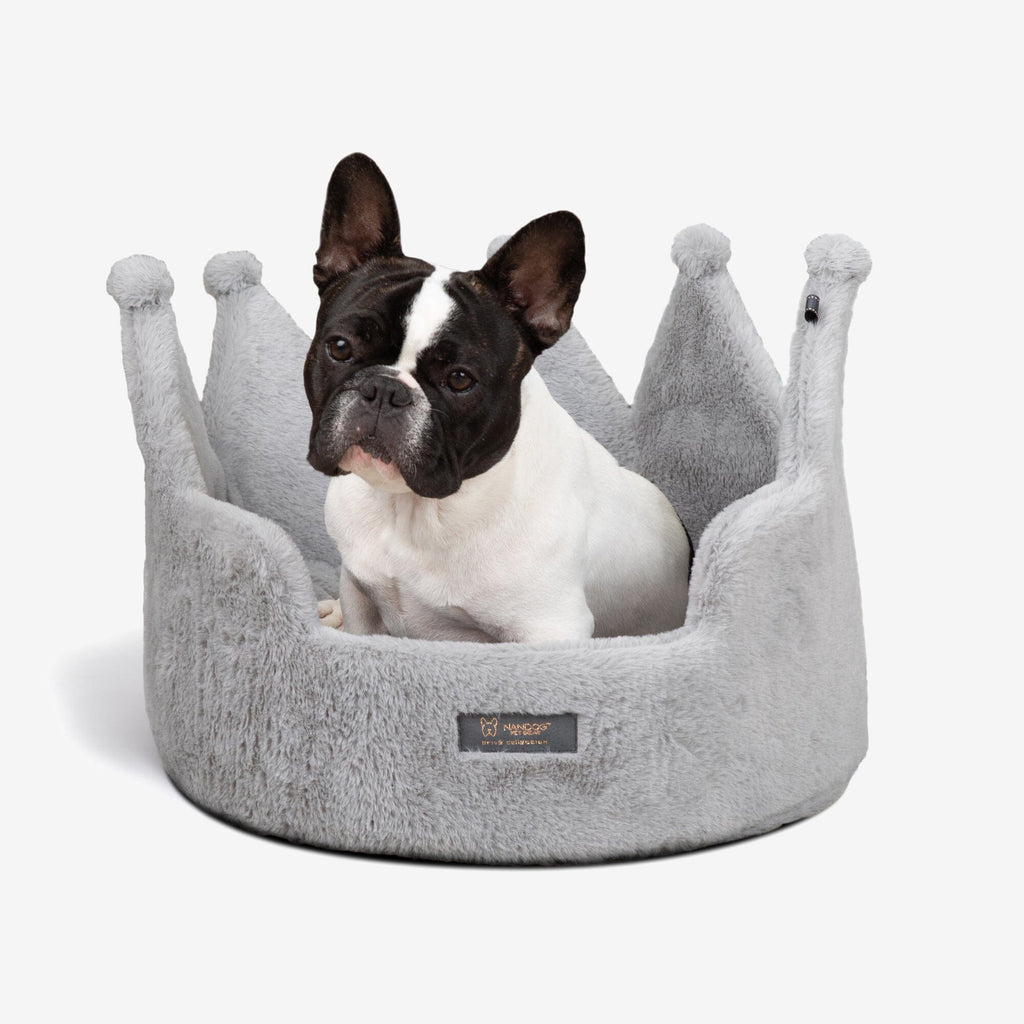 Crown Dog & Cat Bed Cloud Prive Collection - Royal Gray