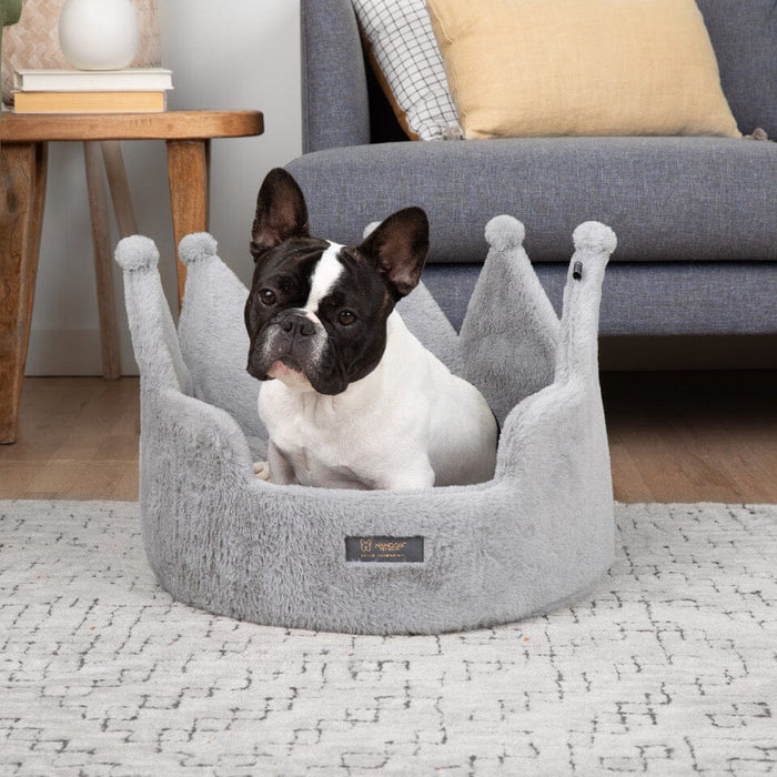 Crown Dog & Cat Bed Cloud Prive Collection - Royal Gray