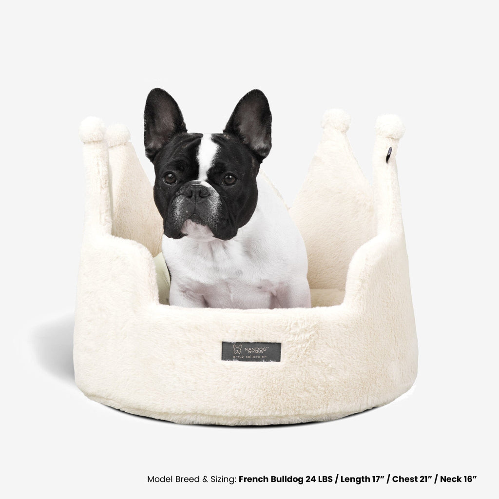 Crown Dog & Cat Bed Cloud Prive Collection - Royal Ivory