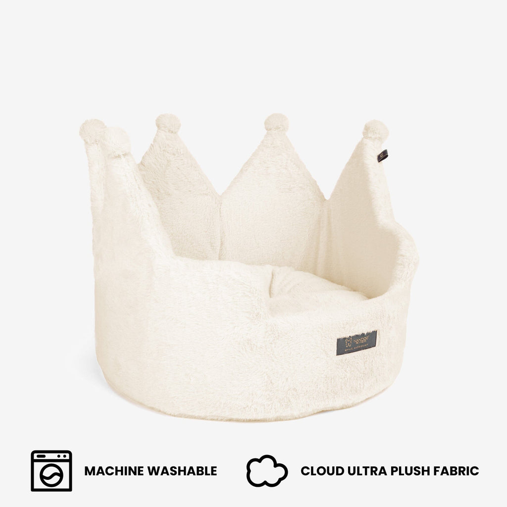 Crown Dog & Cat Bed Cloud Prive Collection - Royal Ivory
