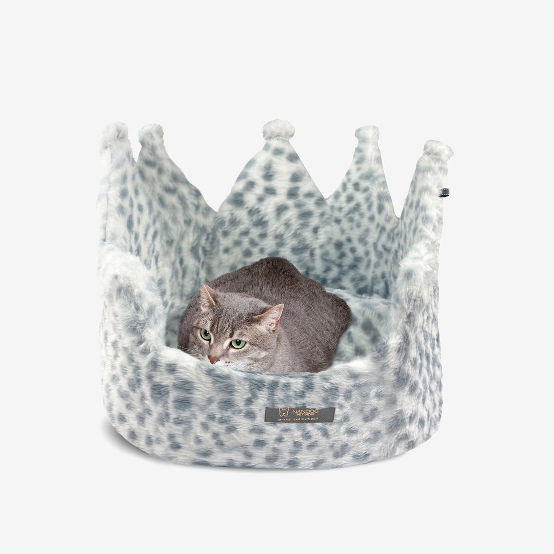 Crown Dog & Cat Bed Cloud Prive Collection - Snow Leopard