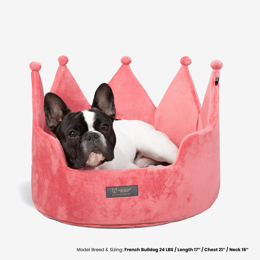 Pink Puppy Bed Crown Dog Cat Fun Bed Prive Collection Royal