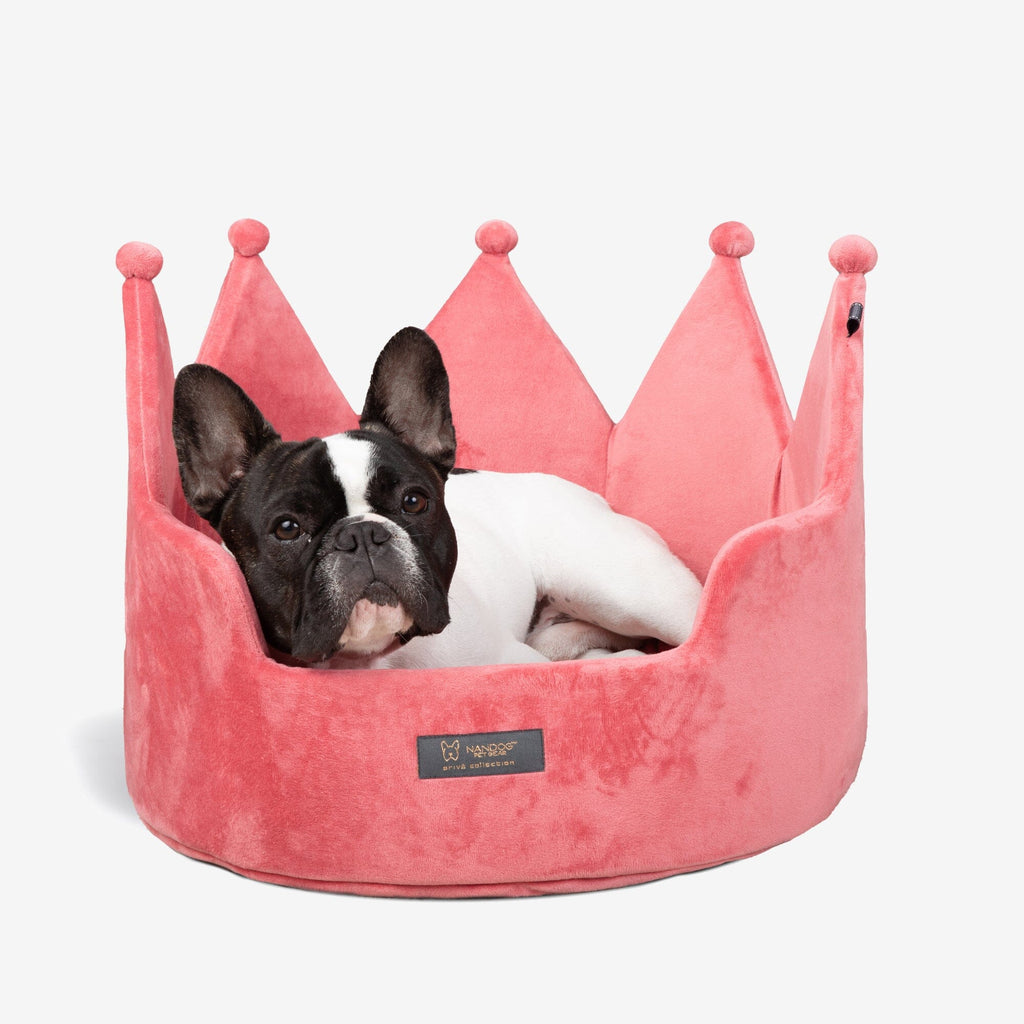 Crown Dog & Cat Bed Prive Collection - Royal Pink