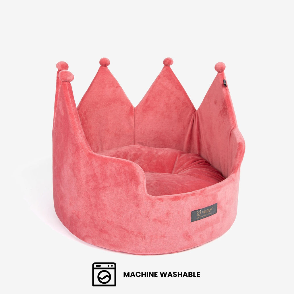Crown Dog & Cat Bed Prive Collection - Royal Pink