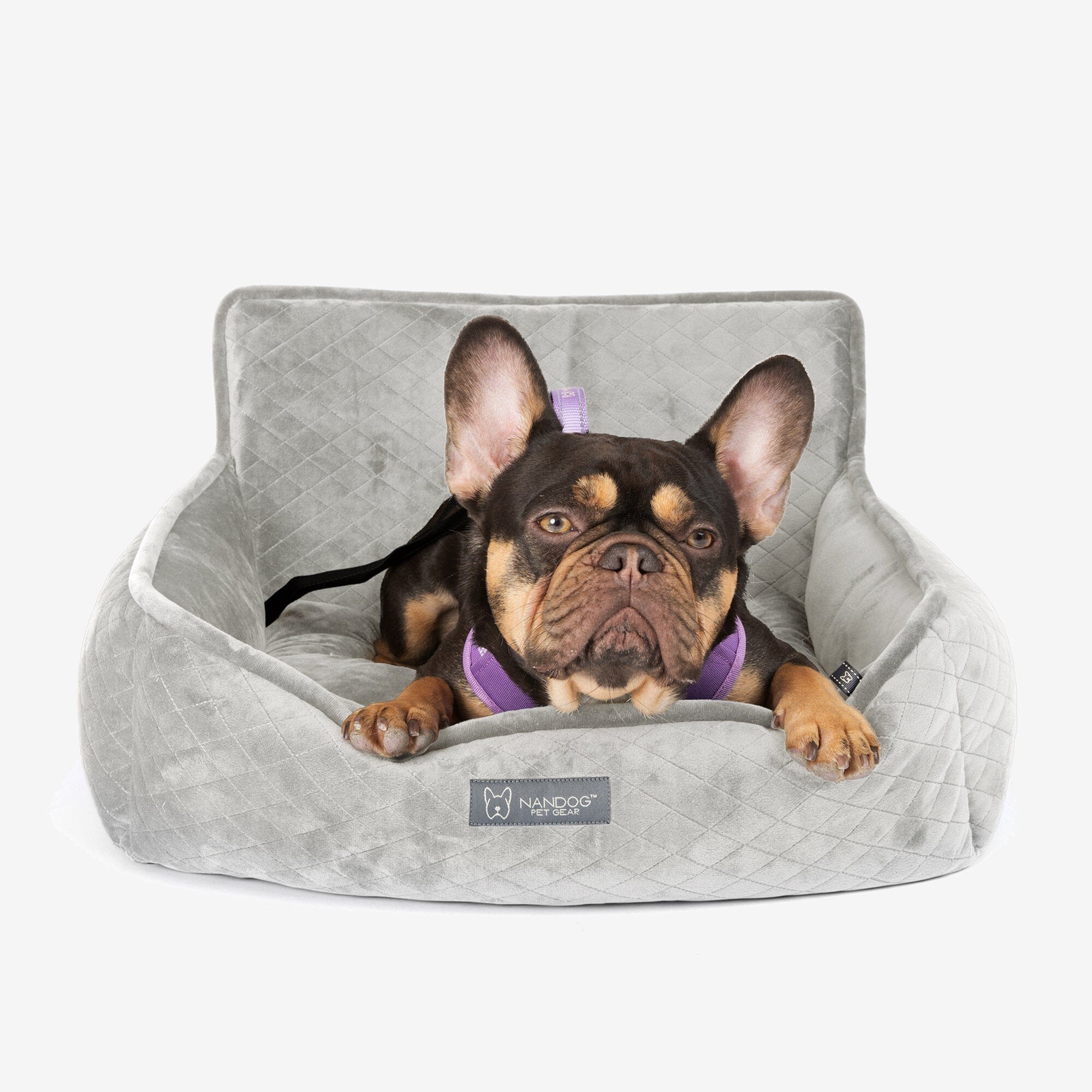 nandog pet gear Nandog Pet Gear Large Car Seat Quilted Light Gray