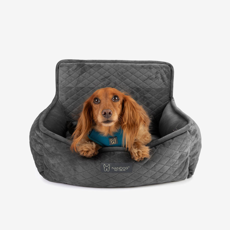 NANDOG Car Seat Small Charcoal Gray Safe Luxurious for Dogs Nandog Pet Gear
