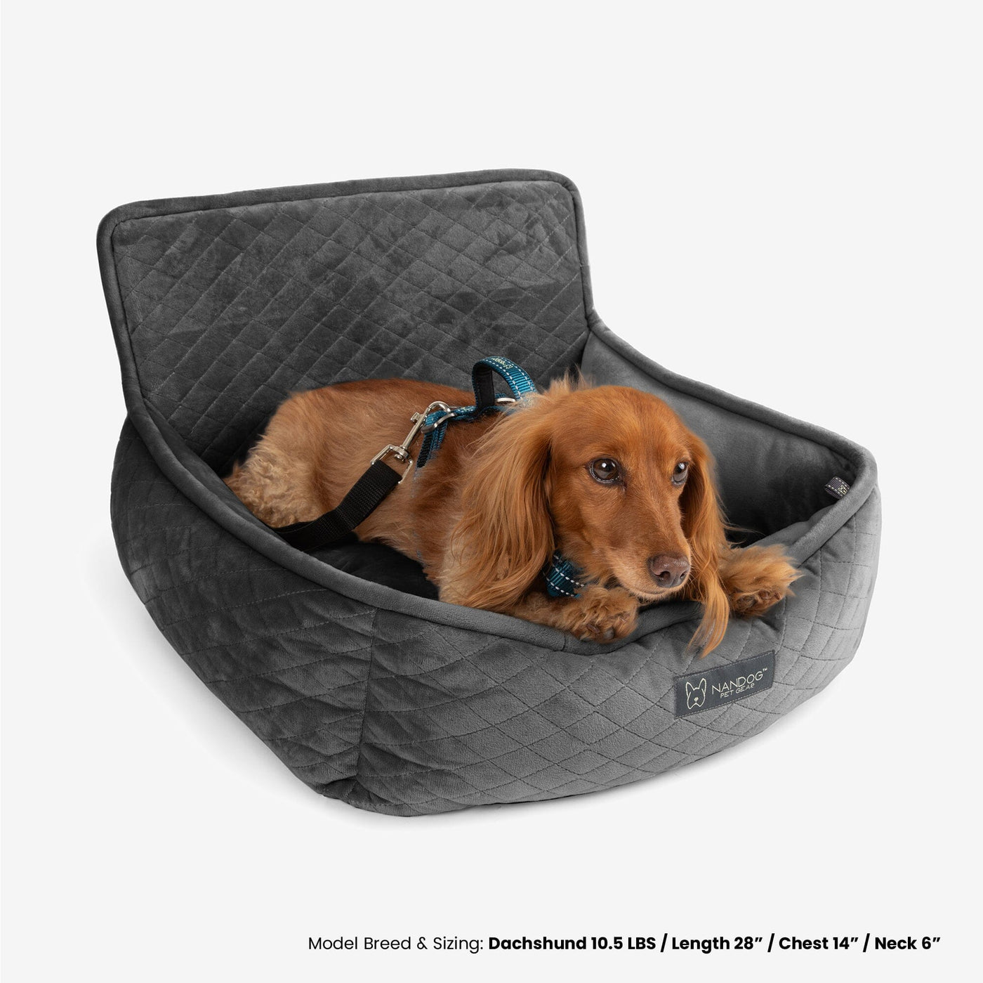 Dog Car Seat Quilted - Small/Dark Gray