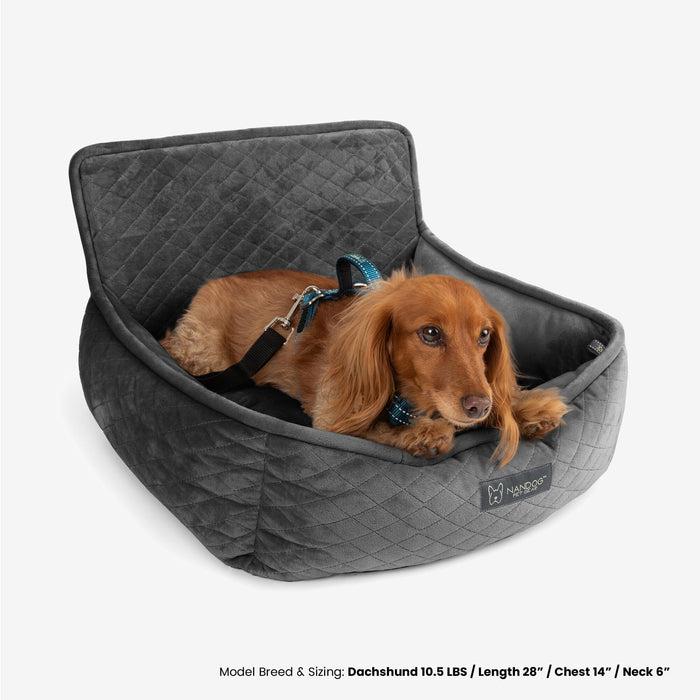 Dog Car Seat Quilted - Small/Dark Gray